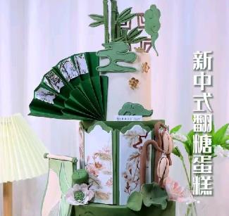 银烛秋光冷画屏，轻罗小扇扑流萤。壹度可可蛋糕培训分享～～新中式风格翻糖蛋糕～更多创意蛋糕，裱花蛋糕培训，欢迎关注留言